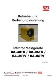 Bedienungsanleitung - ACS-CONTROL-SYSTEM GmbH