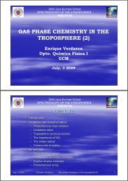 GAS PHASE CHEMISTRY IN THE TROPOSPHERE (2) July, 3 2009 ...