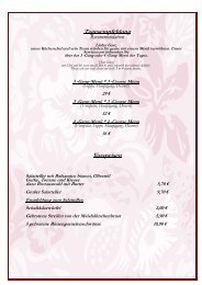 Gang-Menü * 3 -Course Menu - Reiterhof Wirsberg