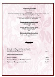 Gang-Menü * 3 -Course Menu - Reiterhof Wirsberg