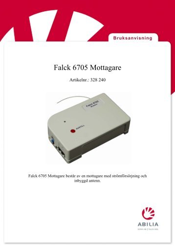 Beskrivning av Falck 6705 Mottagare - Abilia