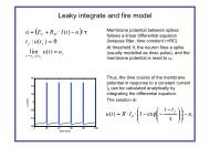 Leaky integrate and fire model