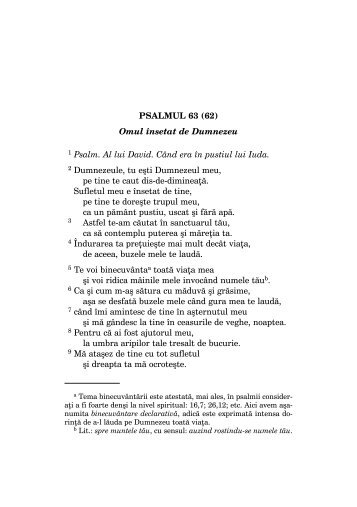 PSALMUL 63 (62) Omul Ã®nsetat de Dumnezeu 1 Psalm. Al lui David ...