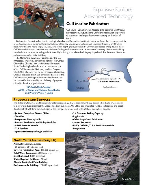 Gulf Marine Fabricators Brochure - Gulf Island Fabrication, Inc.