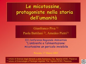 Le micotossine protagoniste nella storia dell'umanitÃ  - ARTA Abruzzo