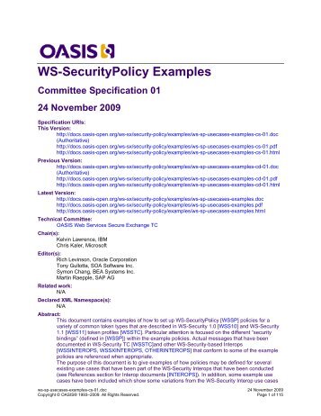 OASIS Specification Template - OASIS Open Library
