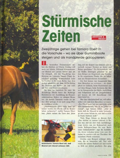 Bericht aus der Zeitschrift Cavallo, Heft November 2006