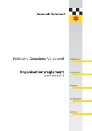 Politische Gemeinde Volketswil Organisationsreglement