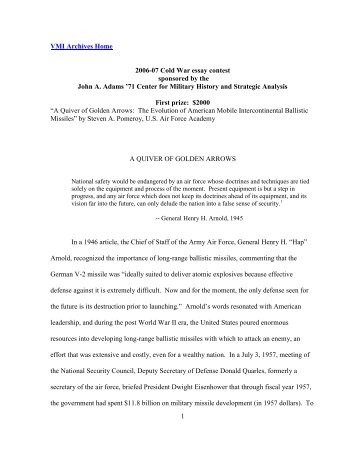 Argumentative Essay Thesis Statement Examples Adams Center Cold War Essay Contest Steven Pomeroy Paper The Yellow Wallpaper Character Analysis Essay also Essay Of Science Adams Center Cold War Essay Contest Matthew Jones Paper An Essay On English Language