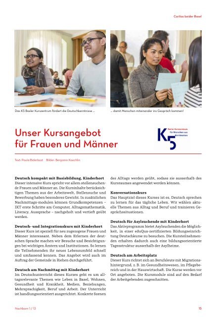 Bildung gegen Armut - Caritas beider Basel