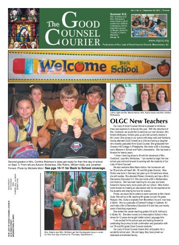 OLGC New Teachers - Our Lady of Good Counsel