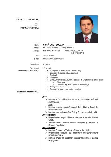 CV Bogdan CIUCA.pdf - Facultatea de Drept - Dunarea de Jos