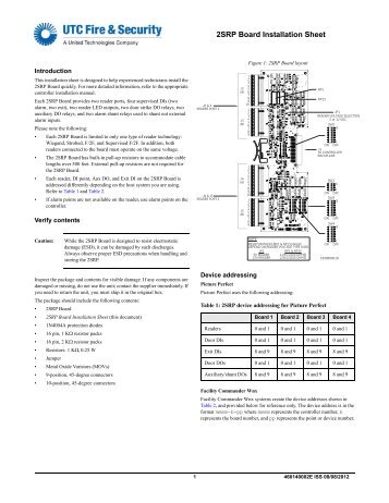 2SRP Board Installation Sheet - UTCFS Global Security Products