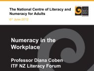 Diana Coben, National Centre of Literacy and Numeracy for Adults ...