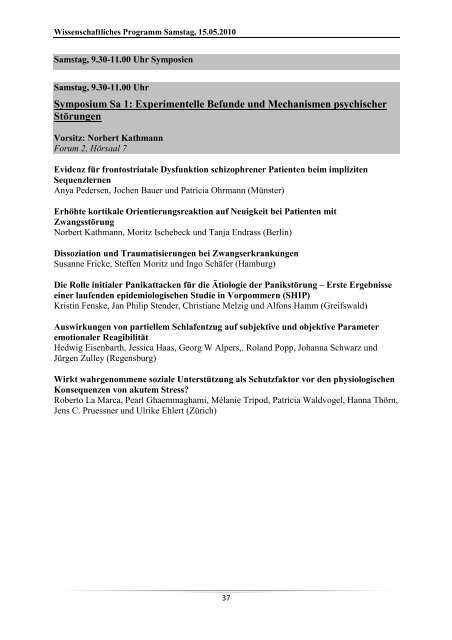 28. Symposium der Fachgruppe Klinische Psychologie und ...