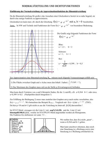 Normalverteilung und Dichtefunktionen (Ac) - K-achilles.de