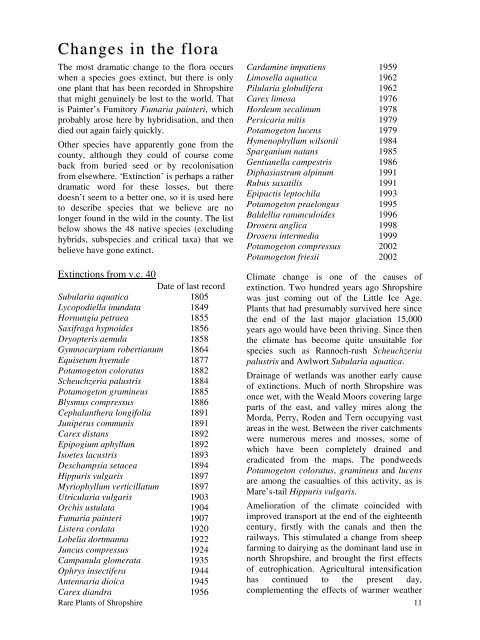 Shropshire - Botanical Society of the British Isles