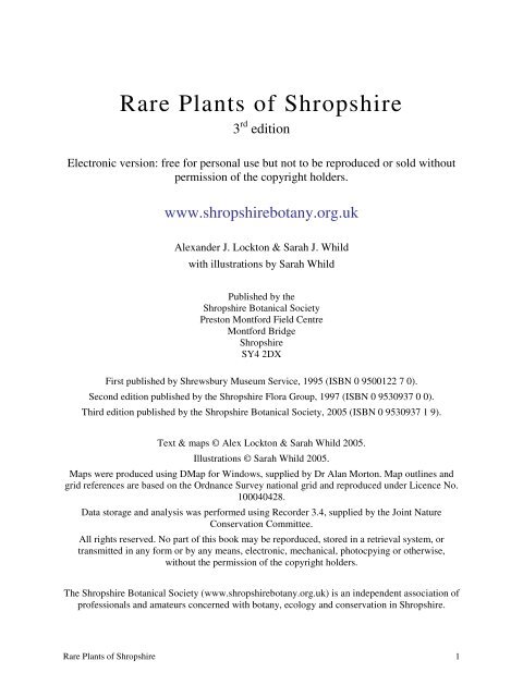 Shropshire - Botanical Society of the British Isles