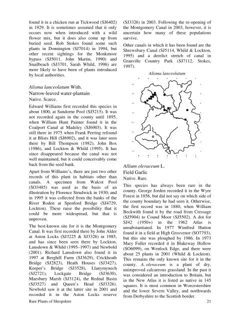 Shropshire - Botanical Society of the British Isles