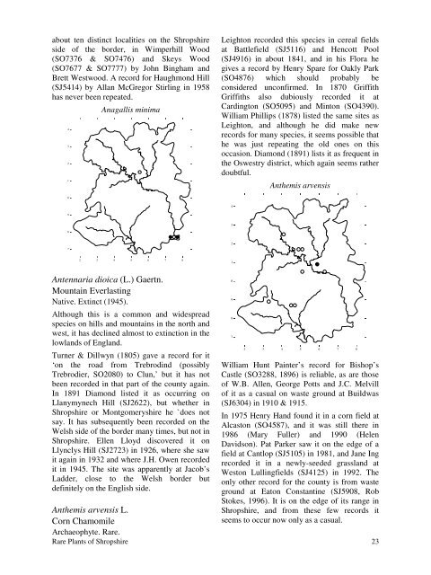 Shropshire - Botanical Society of the British Isles