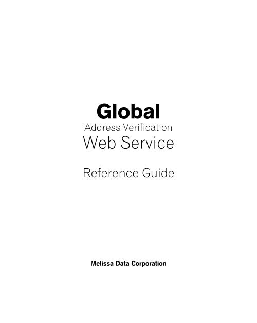 Reference guide - Melissa Data