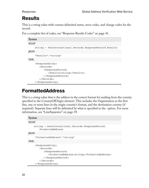 Reference guide - Melissa Data