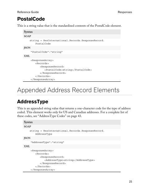 Reference guide - Melissa Data