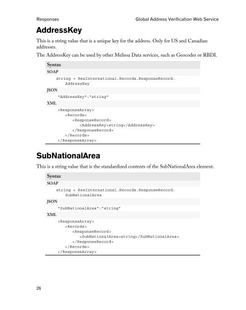 Reference guide - Melissa Data