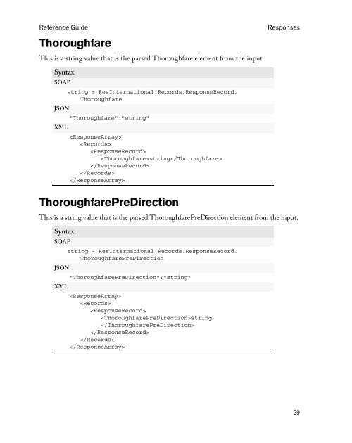 Reference guide - Melissa Data