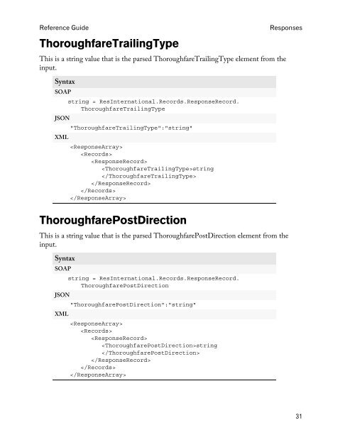 Reference guide - Melissa Data