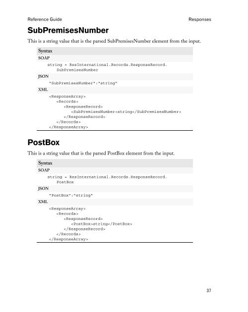 Reference guide - Melissa Data