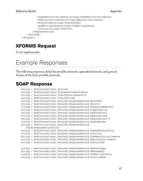 Reference guide - Melissa Data