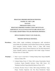 Peraturan Presiden RI Nomor 90 Tahun 2006 Tentang Kedudukan ...