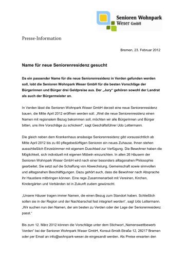 Presse-Information - Residenz-Gruppe Bremen