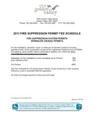 Fire Suppression System Permit Fees - City of Golden Valley
