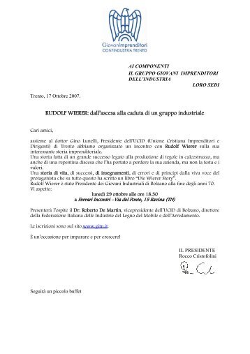 RUDOLF WIERER - Giovani Industriali Trento