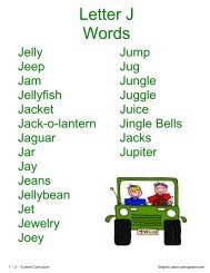 Letter J Words - 1 - 2 - 3 Learn Curriculum