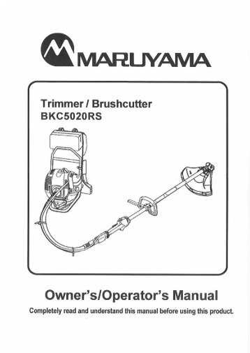 Download the Maruyama BKC5020-RS Owner's Manual - Powerup ...