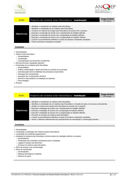 EM VIGOR REFERENCIAL DE FORMAÃÃO