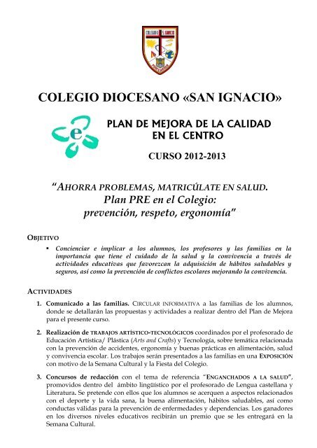 para ver el Plan de Calidad 2012/2013 - Colegio Diocesano San ...