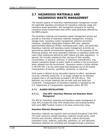 3.7 hazardous materials and hazardous waste - Missile Defense ...