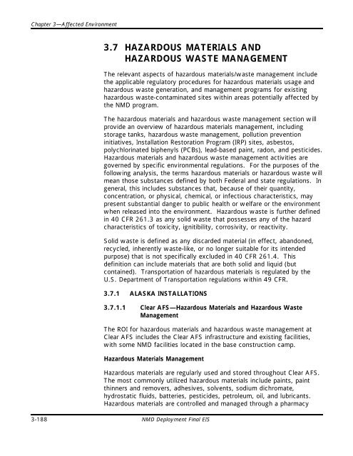 3 7 Hazardous Materials And Hazardous Waste Missile Defense