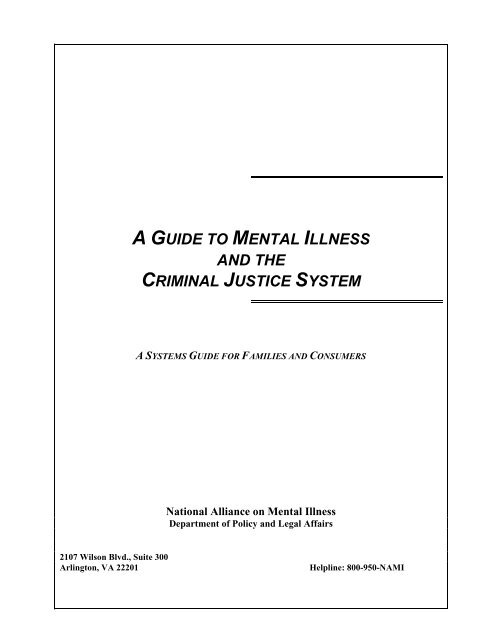 A Guide to Mental Illness and the Criminal Justice System - NAMI