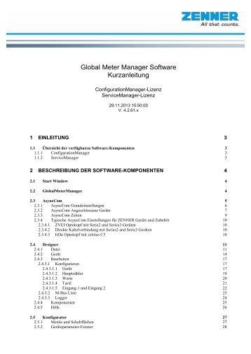 GMM Global Meter Manager Benutzerhandbuch - Zenner