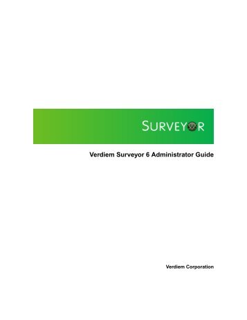 Verdiem Surveyor 6 Administrator Guide