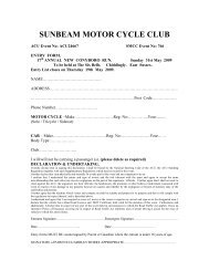 17th Annual New Conyboro Run Entry Form [2009] - Sunbeam MCC