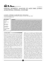 Genetic diversity analysis of acid lime (Citrus ... - THE BIOSCAN