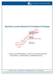 Business License Research & Compliance Package - Corporation ...