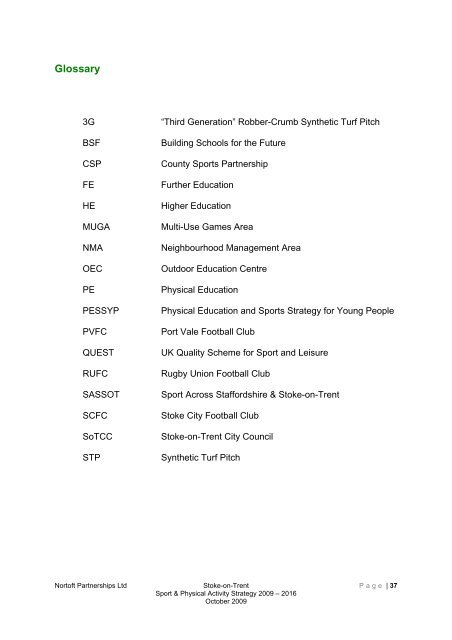 Stoke-on-trent sport and physical activity strategy 2009-2016
