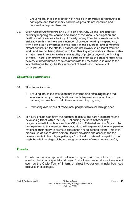 Stoke-on-trent sport and physical activity strategy 2009-2016